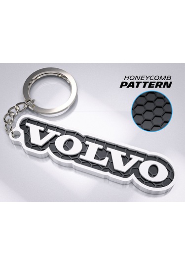 Markanıza Özel Petek Desenli Volvo Yazılı 3d Anahtarlık