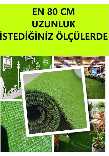 Yapay Çim Halı Yeşil Çim Halı 8 Mm Suni Çim Halı 80 Cm Eninde