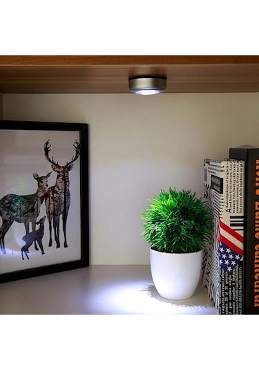 Siyah Kabine Dolap Dolap 3led Yuvarlak Lamba Kamp Çadırı Araba Gövde Dokunmatik Gece Lambası Siyah