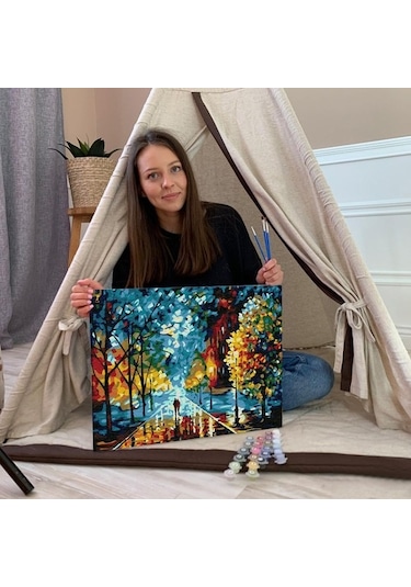 Sayılarla Boyama Seti 40 X 50 Cm Tuval Şasesine Gerili Sonbahard
