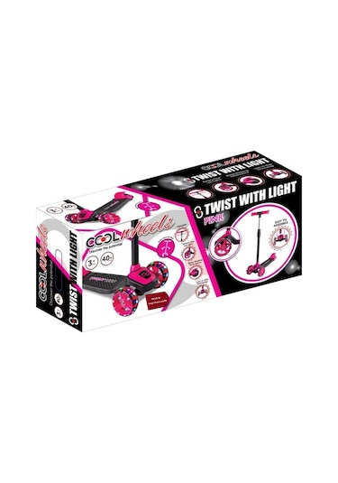 Scooter Çocuk Scooter Işıklı Slikon Teker Pembe 40 Kg Taşıma