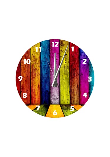 Ti-play Masif Ve Doğal 30x30cm Akrilik Dekoratif Modern Duvar Saati ÇOk Renkli