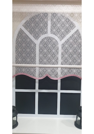 Çift Mekanizmalı Pembe Tül Perde Ve Ekru Stor Perde Stb2015-v15