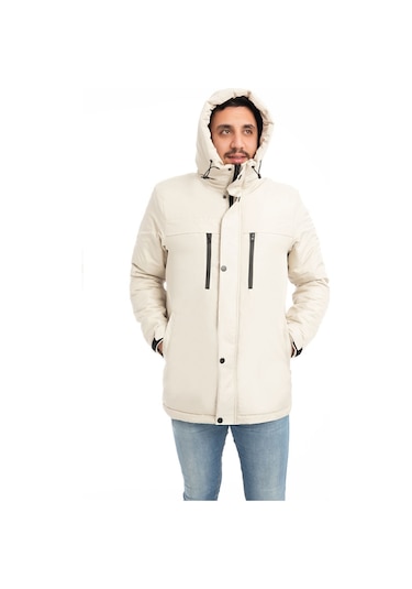 Erkek Taş Içi Polarlı Kürklü Su Ve Rüzgar Geçirmez Kapüşonlu Kışlık Mont & Kaban & Parka Taş