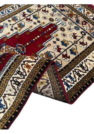 El Dokuma Sıfır Yahyalı Namazlık 80x130 Kök Boya Yün Seccade