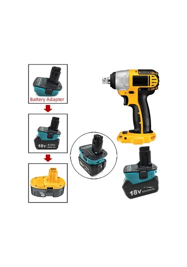 Konesam Makita 18v Lityum Pil İle Dewalt 18v Nikel Pil Arası Verimli Güç Aktarımı Sağlayan Elektrikli Alet Adaptörü Mak1820