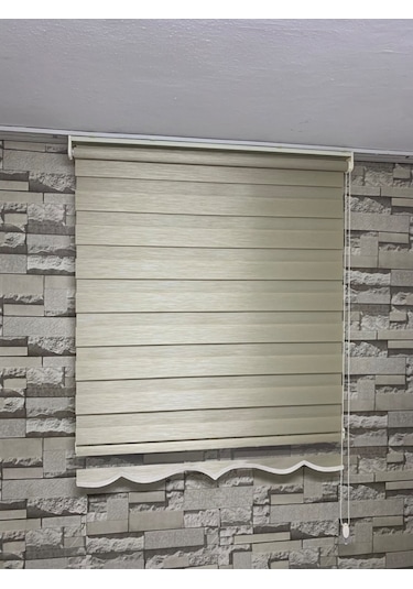 Bambu Krem Renk Zebra Perde (Etekli)