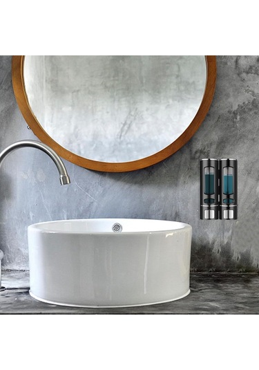 2 Adet Siyah 400 Ml El Dezenfektanı Sabunluk Manuel Şampuan Sıvı Tutucu Banyo Mutfak Lavabo Oteller Siyah