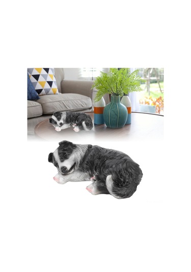 Ximistore9 Synthetic Reçine Kenar Çoban Köpeği Heykeli - Dekoratif Ev Ve Bahçe Figürü, Dayanıklı Ve Canlı Görünüm