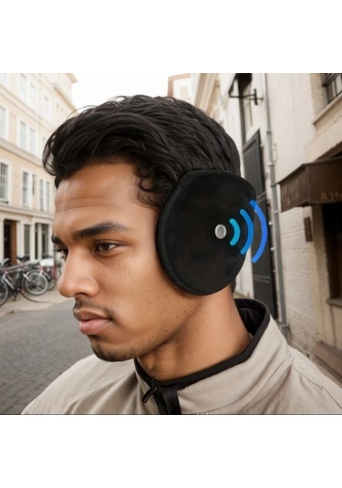 Primepickings Siyah 2'li Kulaklık Seti, Kadın Ve Erkekler İçin Kışlık Sıcak Tutucu Kulak Koruyucu