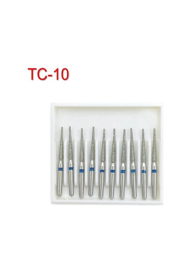 10 Adet Elmas Burs Diş Fg 1.6mm Yüksek Hızlı Matkaplar Yüksek Hızlı El Aleti Orta Tc-10