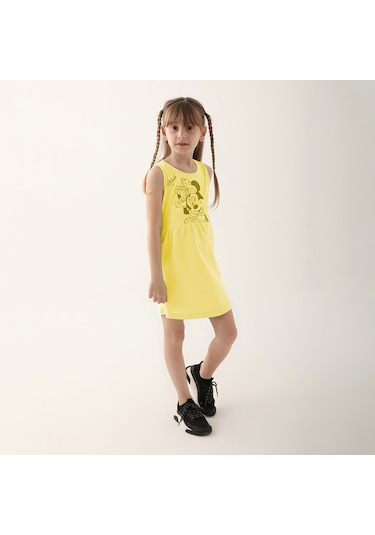 Minnie Mouse D4860-3 Çocuk  Sarı Elbise