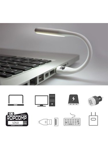 Ropcomp Usb Led Işık Esnek Okuma Ve Klavye Lambası Beyaz