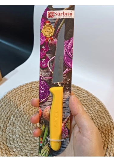 Sürbisa 61004 Sebze Bıçağı Sarı Lz1 Koli 12 Adet Tırtıklı Çok Renkli