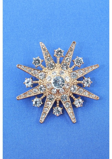 Gold Kar Tanesi Broş. Taşlı Tasarım Broş. Yaka İğnesi Broş. Kadın Broş. Erkek Broş. Broş. Unisex Gold