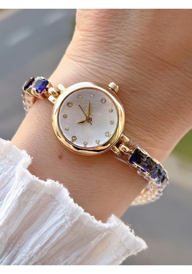 Coliseum Çelik Ve Taşlı Kordon Vintage Seri Küçük Kasa Özel Tasarım Kadın Kol Saati Sp.8933.m3 Sarı