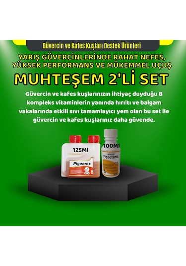 Royal İlaç Güvercin Ve Kafes Kuşları İçin Mini Muhteşem İkili Set Pigeotonic Pigeorex