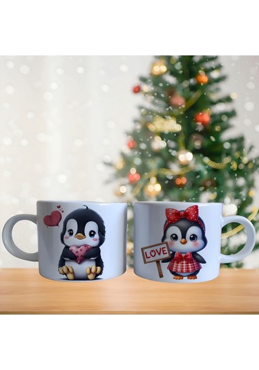 Çiftlere Özel İsim Yazılabilir Porselen Fincan Takımı 763 Beyaz