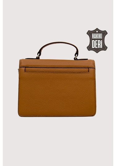 Hakiki Deri Kadın El Çantası Taba Smr9022 Taba