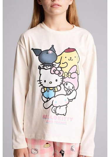 Defacto %100 Pamuklu Hello Kıtty 2'li Pijama Takımı Kız Çocuk H1070A826SP