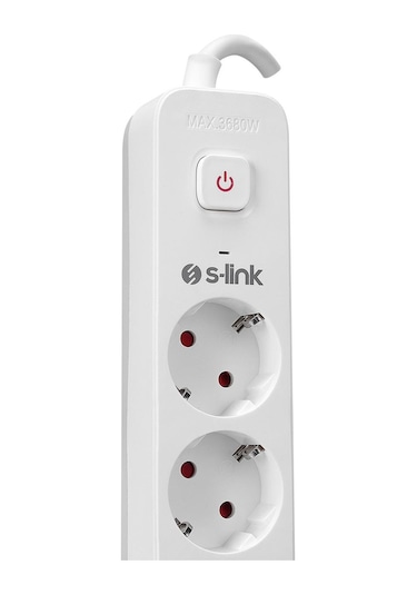 S-link Spg501s 1.5m 1.5mm 100% Bakır 750 Joule 5 Li Anahtarlı Akım Korumalı Priz