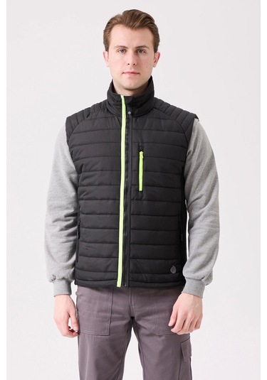 Nepeta Bomber Şişme Outdoor Yelek - Hafif, Suya Dayanıklı Siyah-f.sarı