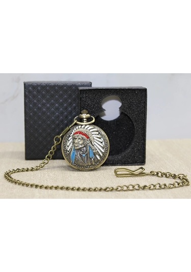 Özel Kutulu Kızılderili Köstekli Saat Alk4677