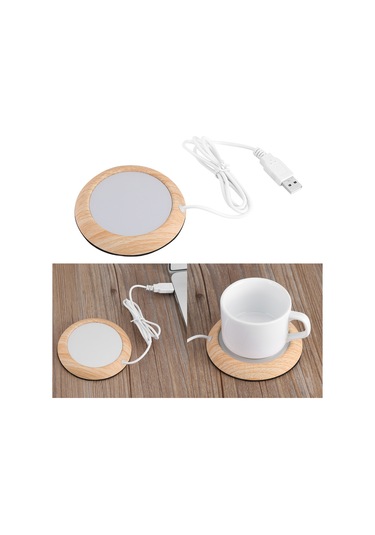 Xiyyadms Usb Çay Fincan Isıtıcı 5w - Ahşap Ve Metal Malzeme, 80 C'ye Kadar Isıtma, Ofis Ve Ev Kullanıma Uygun Diğer