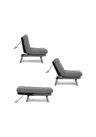 Pafu Hippo Tekli Yataklı Koltuk Keten - Açık Gri Açık Gri