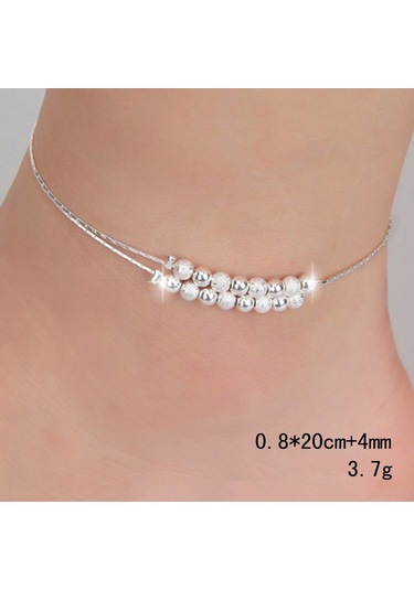 Sones Basit Moda Buzlu Boncuk Kişilik Gümüş Kaplama Bileklik Gümüş