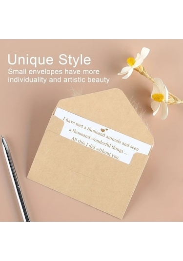 Trendooze 100 Adet Şeffaf Pencereli Mini Kendinden Kapantılı Zarf Siyah Beyaz Gaojunshop01