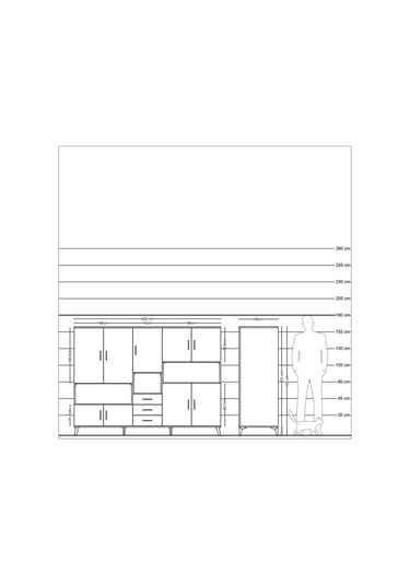 Kronos Dolap 13 Raflı 3 Çekmeceli 9 Kapaklı 220x59x163 Antrasit-a Antrasit-aytaşı
