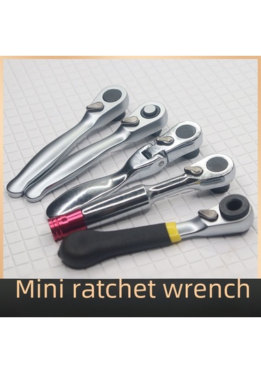 Geeroyoo 1/4 Mini Ratchet Anahtarı 72 Dişli Dar Boşluklar İçin Tamir Aleti Tamir Vidalama Çift Yönlü 1/4小飞