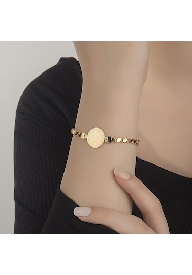 Çeyrek Ziynet Altın Bileklik Pullu Zincirli