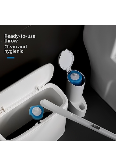 Teltree Ev İçin Tek Kullandım Atılan Tuvalet Fırçası Seti: Çözünür Değişim Ucu, Uzun Sap, Tüm Köşelerde Temizlik 8 Adet Değişim Ucu Diğer