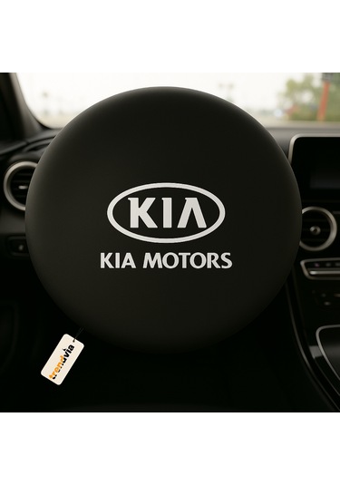 Kia Araba Penye Kumaş Direksiyon Kılıfı Siyah - Direksiyon Koruyucu Kılıf Siyah