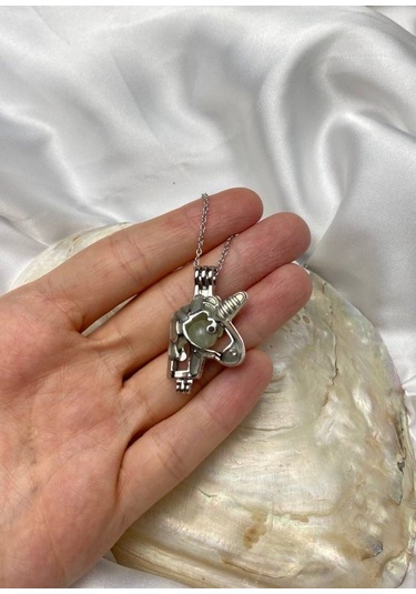 Karanlıkta Parlayan Gümüş Kaplama Unicorn Kolye Çok REnkli