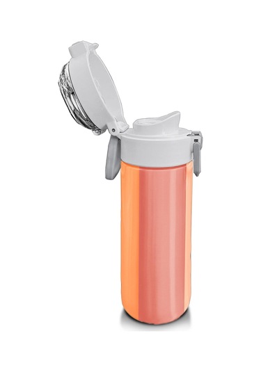 Coral High Kids Renkli Çizgili Desenli Pipetli Ve Direkt İçim Çelik Termos 500 Ml 31880 Çok Renkli