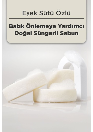 Eşek Sütü Özlü Batık Ve Çilek Bacak Onarımına Yardımcı Doğal Süngerli Sabun 130gr Eşek Sütü