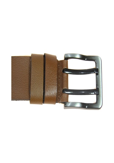 Hakiki Deri Erkek Çift Dilli Kot Kemeri 4,5 Cm Taba