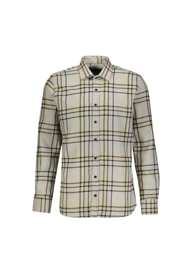 Finesuits Erkek Flanel Gömlek 2422204014.flr Ekru