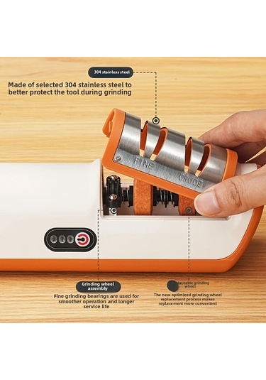 Xuweiwei Profesyonel Usb Sarj Edilebilir Elektrikli Beyaz Bıçak Bileme Makinesi Mutfak Bıçakları Şef Dilimleme Soyucu Ve Seramik Bıçaklar İçin