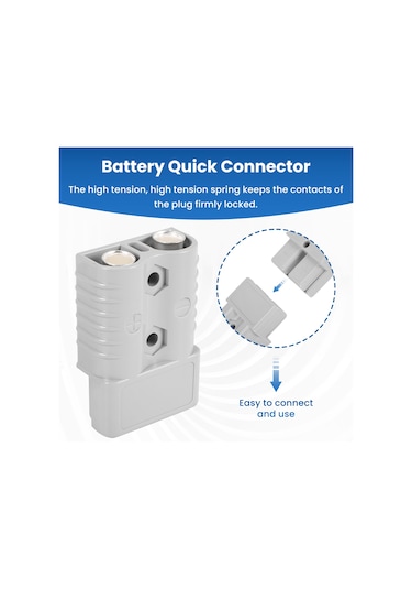 Xurunkeji Adet Hızlı Bağlantı Fişi 175a 600v Akü Hızlı Bağlantı Güç Fişi Vinç Bağlantısı Gri Maksimum 1awg Kablo İçin