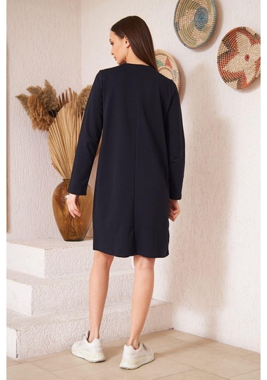 Darlin Moda Lacivert Düğme Detaylı Tunik DM60346 Lacivert