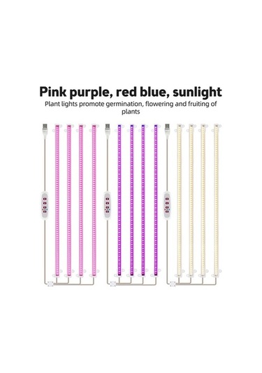 Besthome1 6.2w Led Bitki Büyüme Işık Şeritleri, 63+63 Led, 22.7 Lm, Kırmızı-mavi Işık