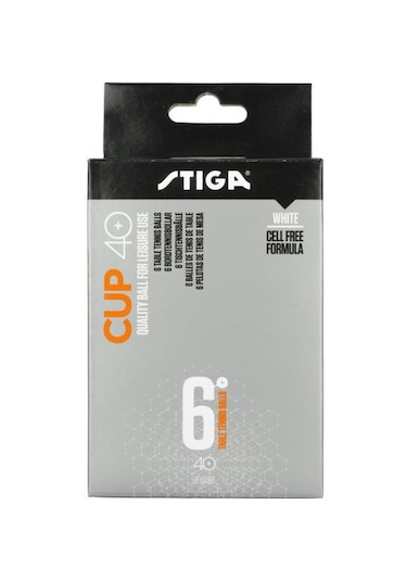 Stiga Cup 6lı Masa Tenisi Pinpon Topu Beyaz 1110-2510-06