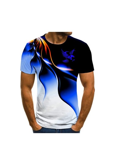 Siyah Moda Yazlık Tişört Erkek 2022 3d Kartal Baskı Erkek Tişört Nefes Alabilen Sokak Stili Dikiş Baskı Tişört Erkek Boyutu 6xl Siyah