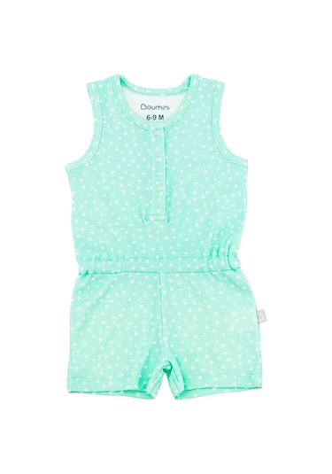 Uygunbebe Boumini Kolsuz Beli Lastikli Şort Tulum Salopet Üçgenler Mint