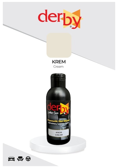 Derby Krem Deri Döşeme Araç Direksiyon Koltuk Boyası 100 Ml