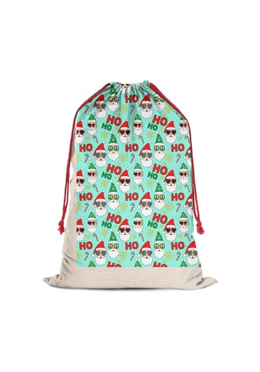 Büyük Noel Baba Hediye Çantası, Pamuklu Kordonlu, Yeniden Kullanılabilir Noel Baba Noel Perisi